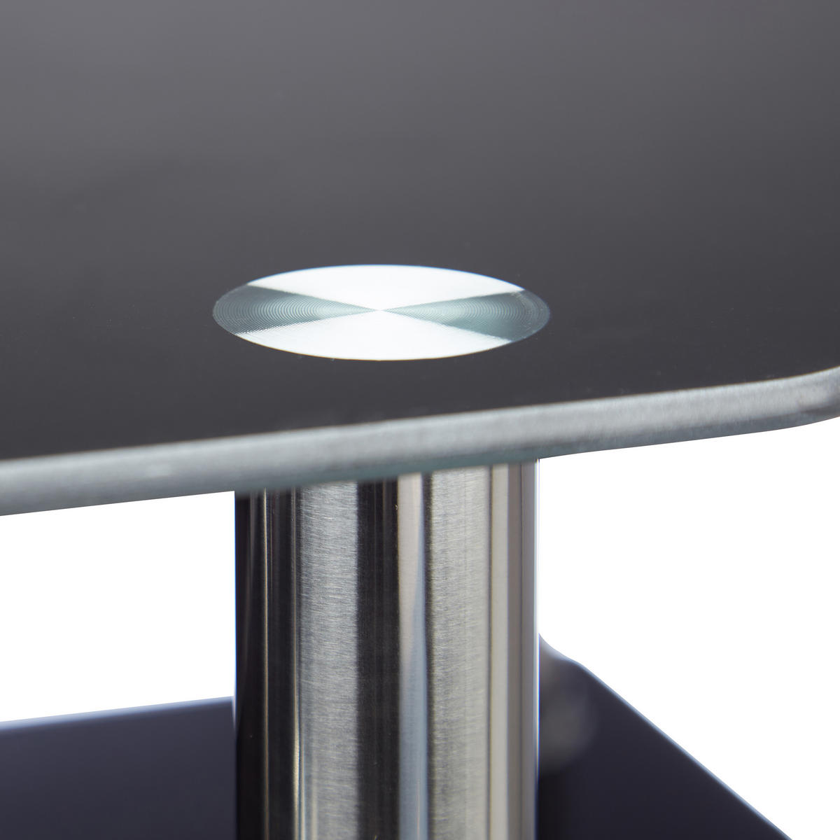 FERNSEHTISCH - Schwarz, Glas/Metall (80/49/45cm) - Relaxdays