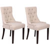 WOHNZIMMERSTUHL 2er Set Stoff creme - Creme, Holz/Textil (55/92/58cm) - CLP