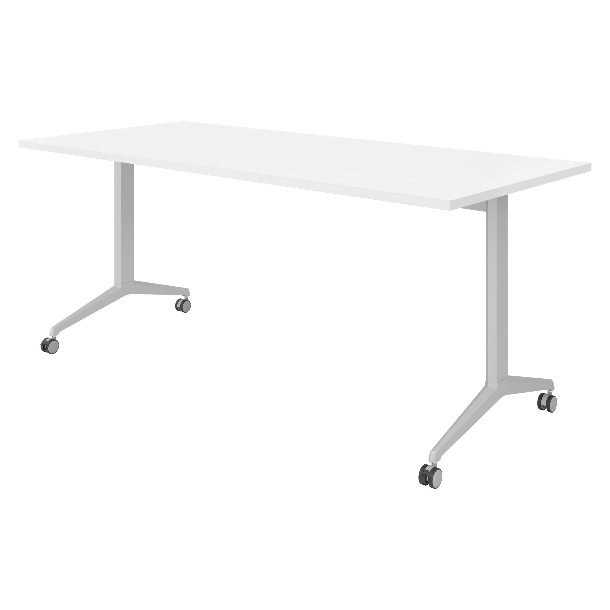 bümö Seminartisch Weiß, Silber 180x75x80 cm