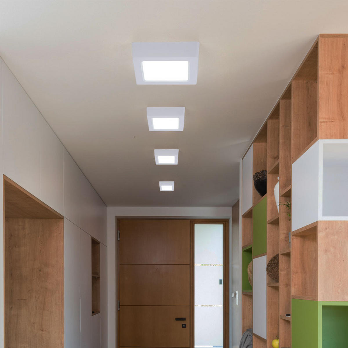 LED DECKENLEUCHTE Aufbau Weiß - Weiß, Kunststoff (12/12/3cm)