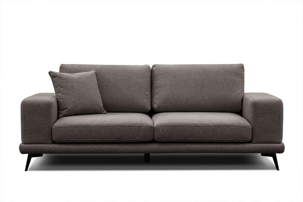 SOFA MEDIOLANE 3-Sitzer, braun - Braun, Holzwerkstoff/Textil (233/87/96cm) - Courtois Laville