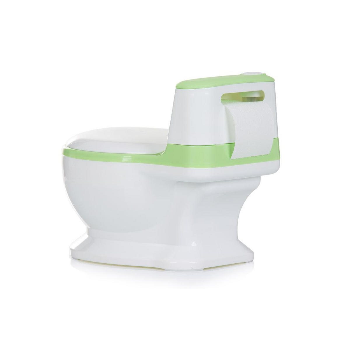 TÖPFCHEN Lux grün Musik bis 20 kg, Toilettenpapierfach, Behälter abnehmbar, Klappdeckel - Grün, Kunststoff (32/40cm) - Chipolino