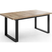 ESSTISCH Valentino rechteckig ausziehbar, Sonoma Eiche 160/200/80/75 cm - Schwarz/Braun, Holzwerkstoff/Metall (80/200/75cm) - WFL GROUP