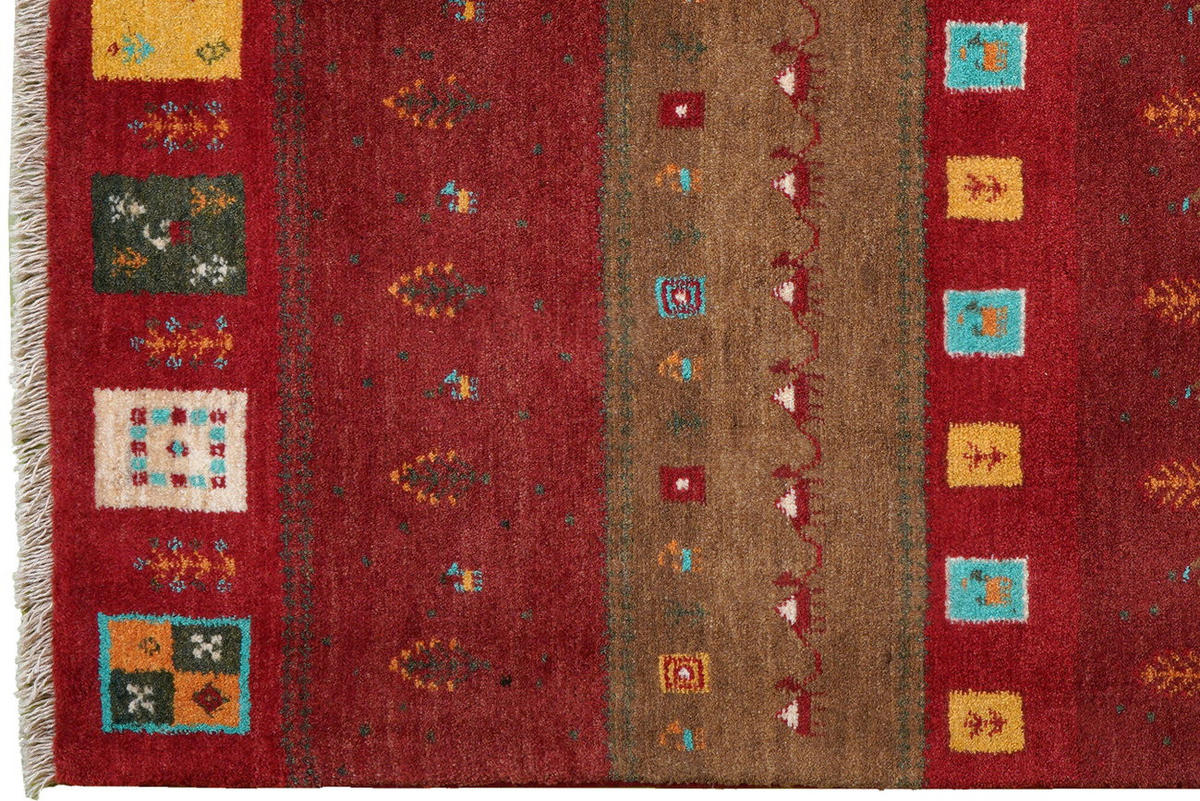 TEPPICH Gabbeh Sonnat Mehrfarbig 200/151 cm Schurwolle - Multicolor, Textil (151/200cm) - Looma