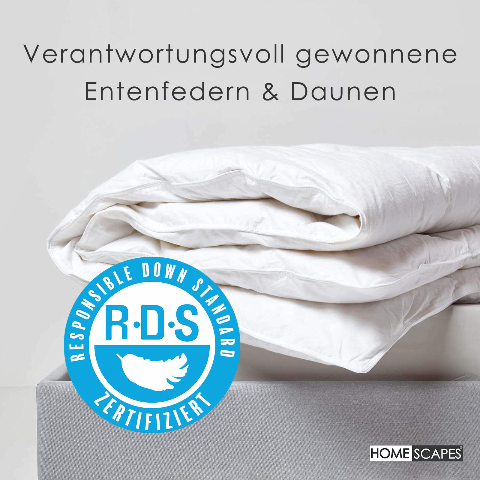 Thumbnail - Homescapes 4-Jahreszeiten-Bettdecke, Weiß, Textil, Füllung: Federn, Rechteckig, 260x220 cm, Oeko-Tex®, Schlaftextilien, ...