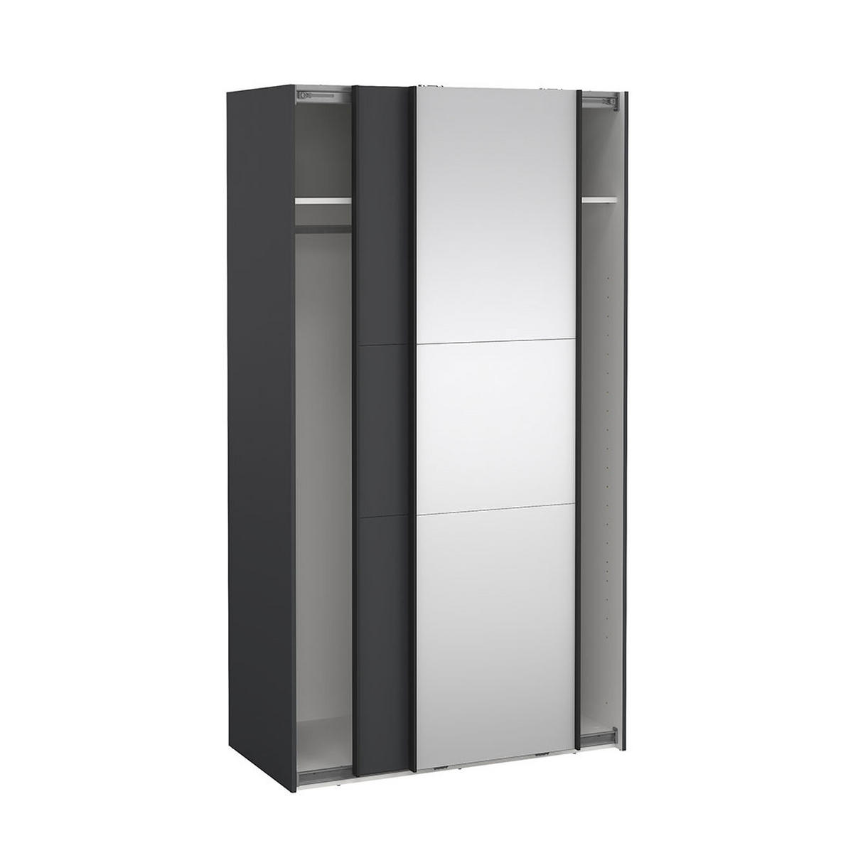 SCHIEBETÜRENSCHRANK, Como, Grau, Holzwerkstoff, 119 x 67 x 221 cm - Grau, Holzwerkstoff (119/221/67cm) - ebuy24
