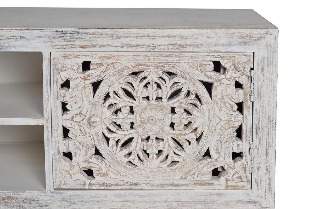 TV-SCHRANK aus Mangoholz - Weiß, Holz (170/55/40cm) - Giner y Colomer