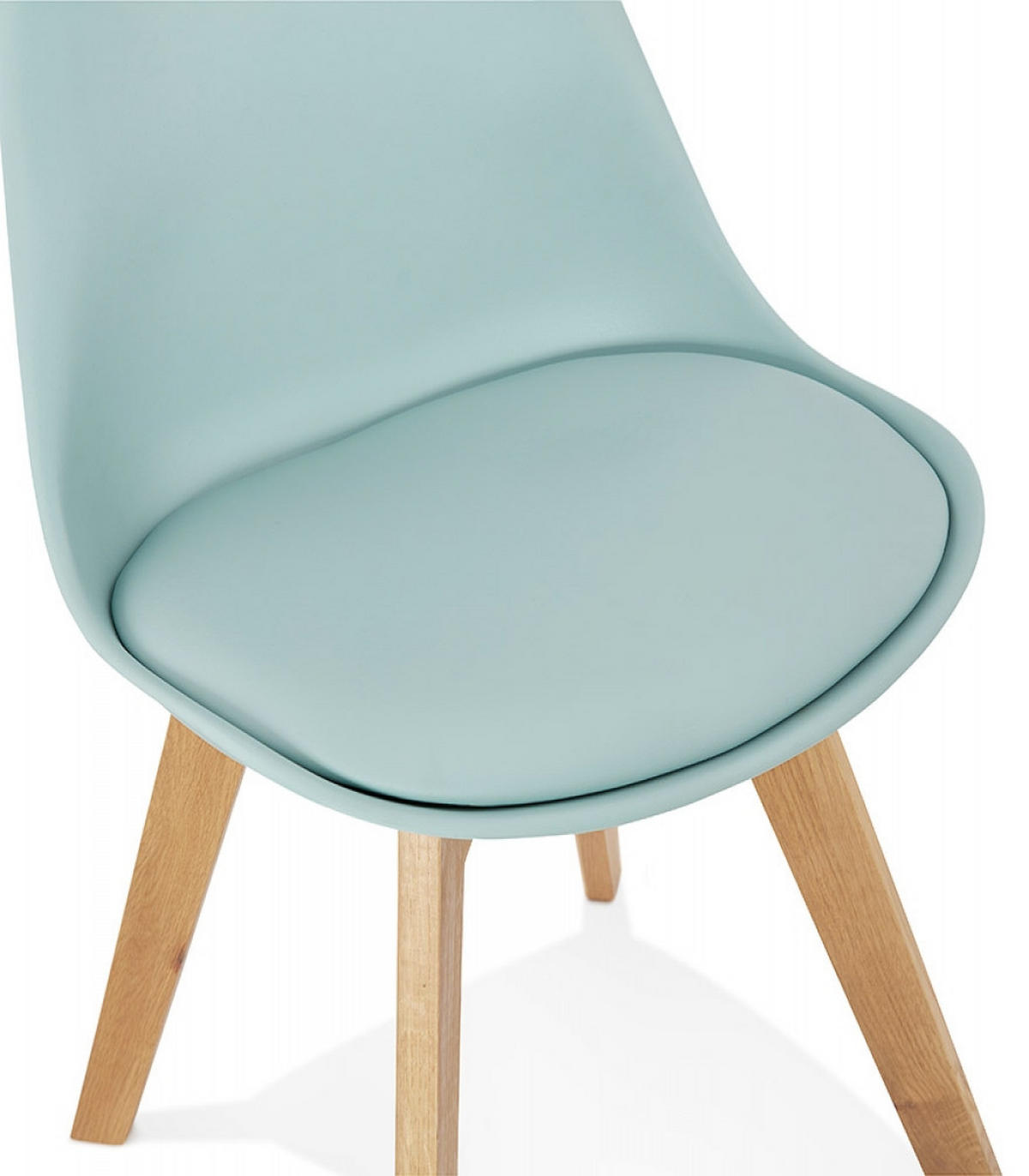 STUHL Kunstleder Holzgestell Skandinavisch, Türkis 48x56x83 cm - Türkis/Blau, Eichenholz/Holz (48/83/56cm) - KADIMA DESIGN