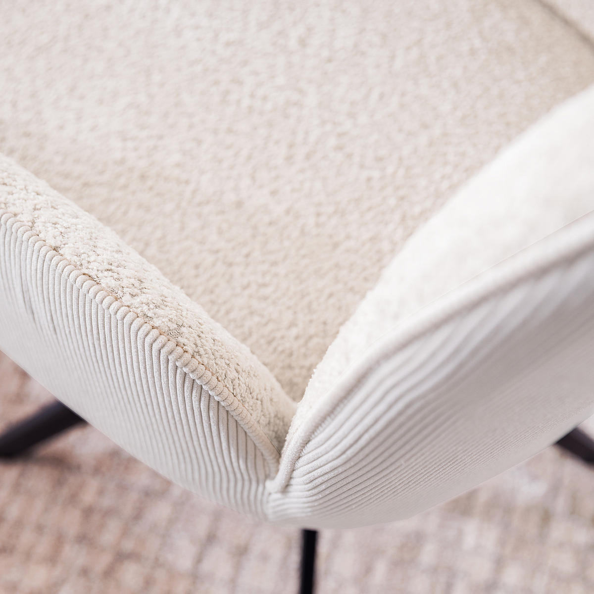 DREHBARER POLSTERSTUHL - 2er-Set - Beige, Textil/Metall (52/87/63cm) - home24