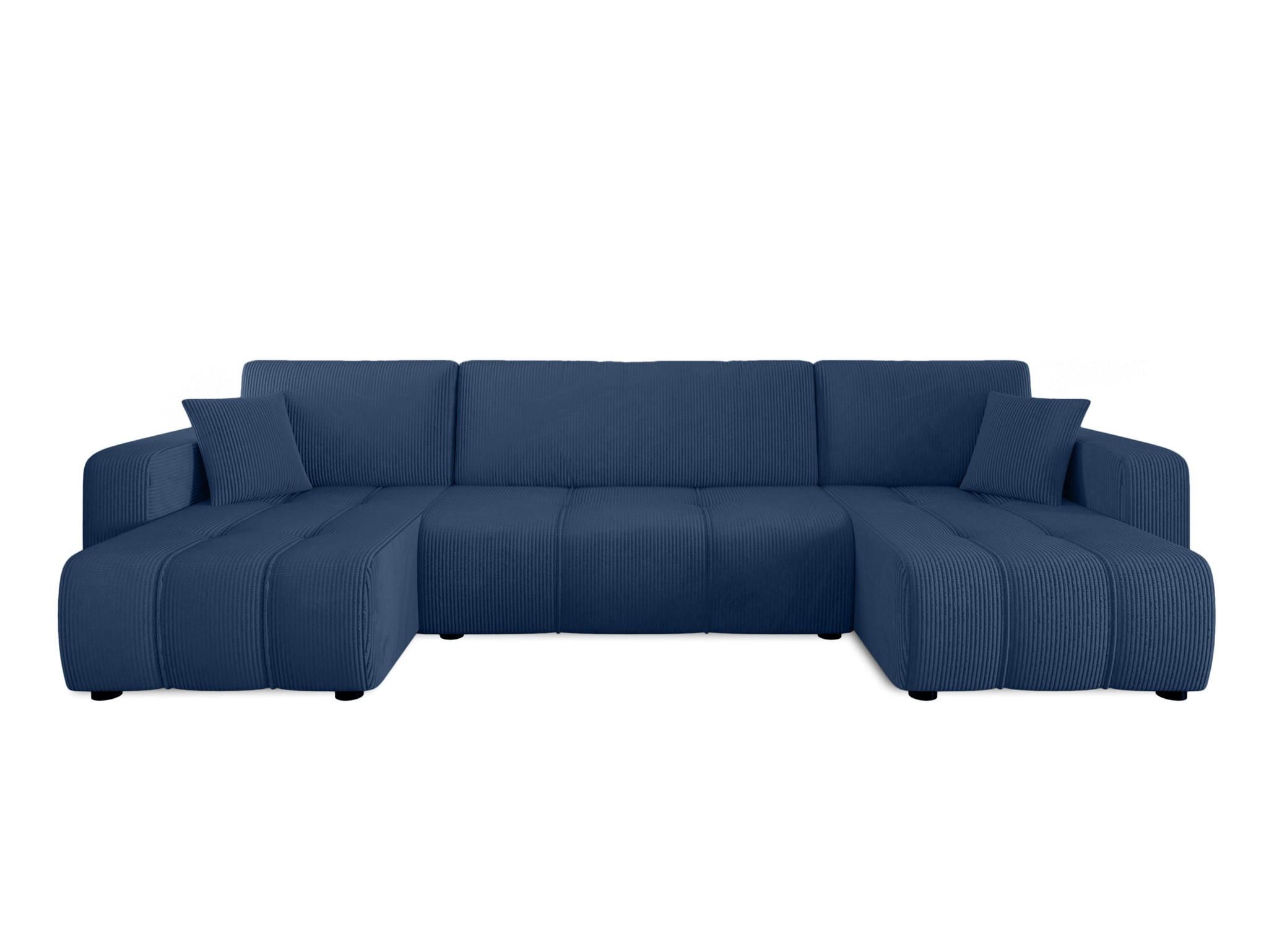 WOHNLANDSCHAFT Dagny - Blau, Holzwerkstoff/Textil (317/85/146cm) - Fun Möbel