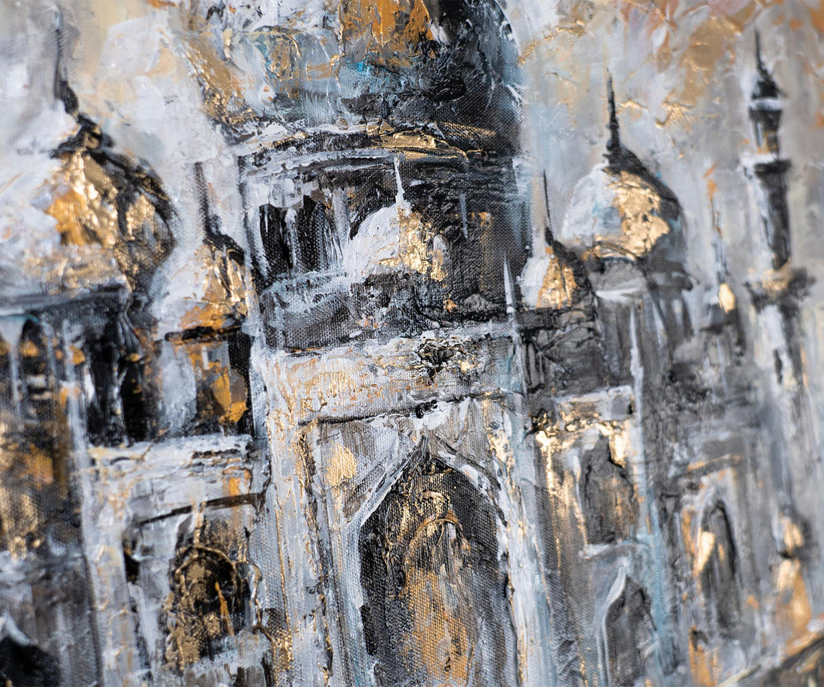 GEMÄLDE Sanftes Glühen auf Keilrahmen 115x50 cm - Multicolor, Holz (115/50cm) - YS-art gallery