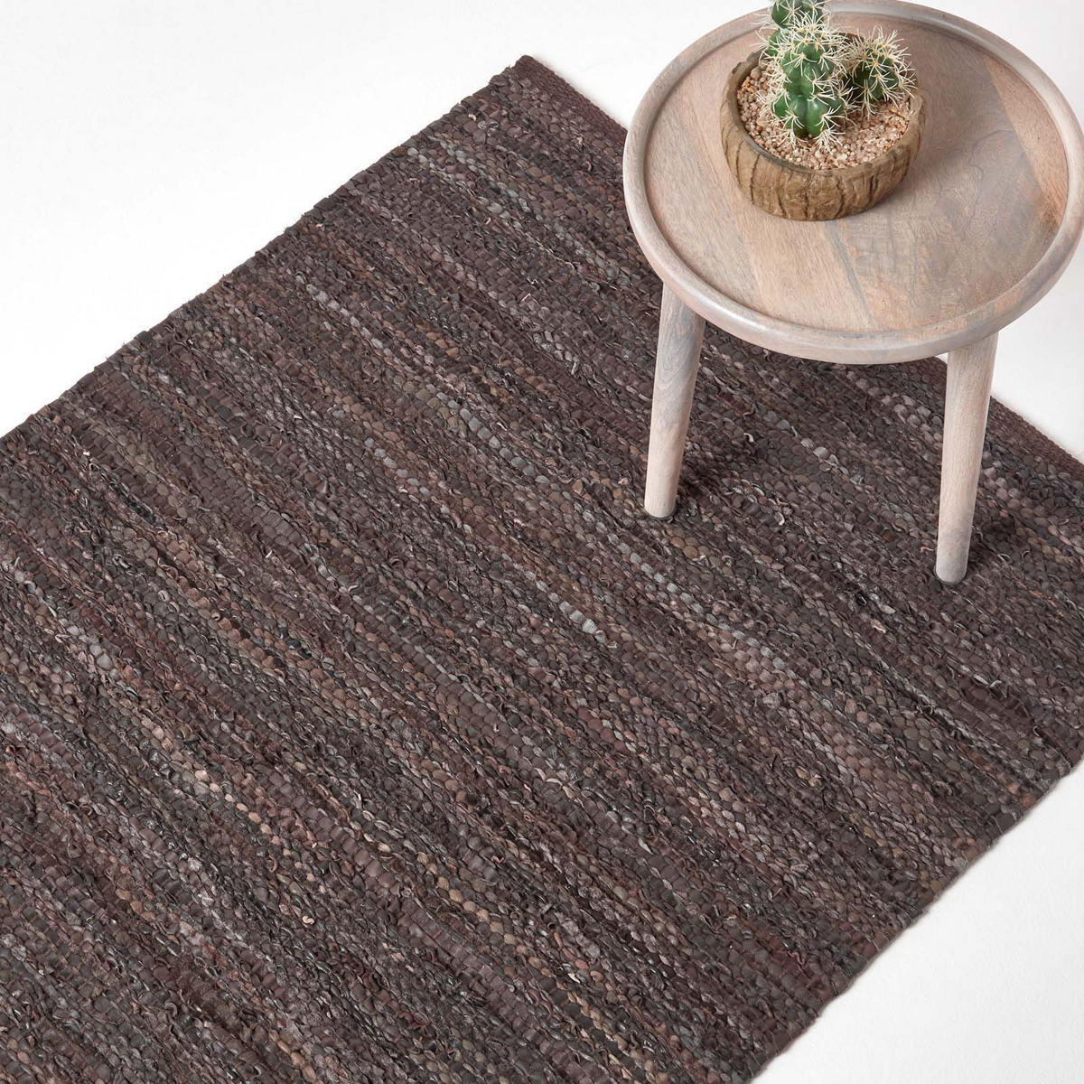 LEDERTEPPICH Denver gewebt 150/240 cm - Braun, Leder (150/240cm) - Homescapes