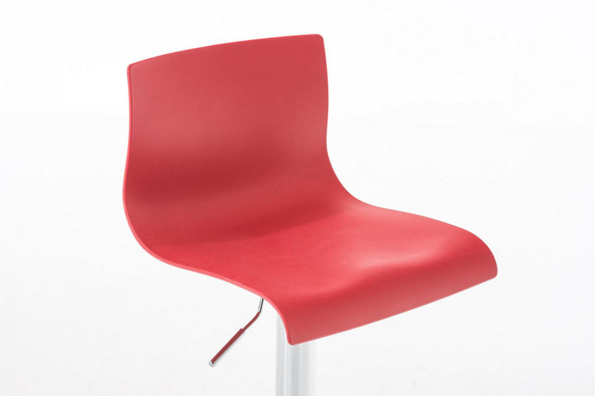 BARHOCKER Kunststoff rot - Chromfarben/Rot, Kunststoff/Metall (39/84/36cm) - CLP