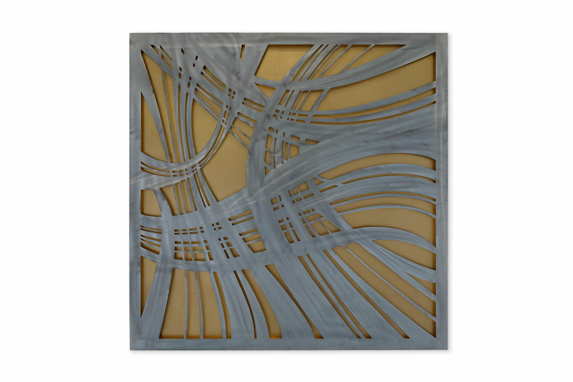 METALLBILD Gold 80/80 cm - Silberfarben/Goldfarben, Metall (3/80cm) - KUNSTLOFT