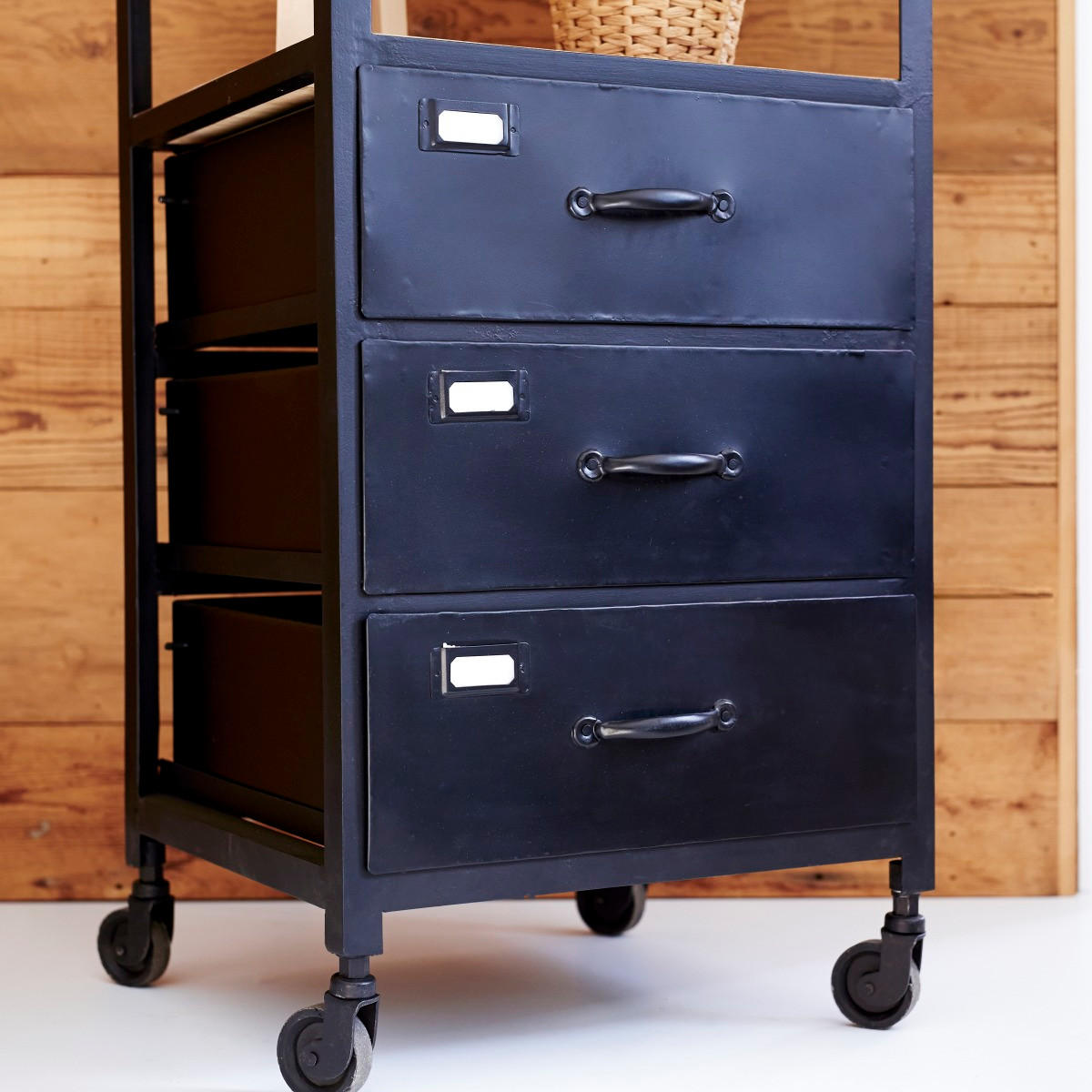 BÜCHERREGAL Industriel Schwarz aus Metall - Schwarz, Metall (43/167/40cm) - Tikamoon