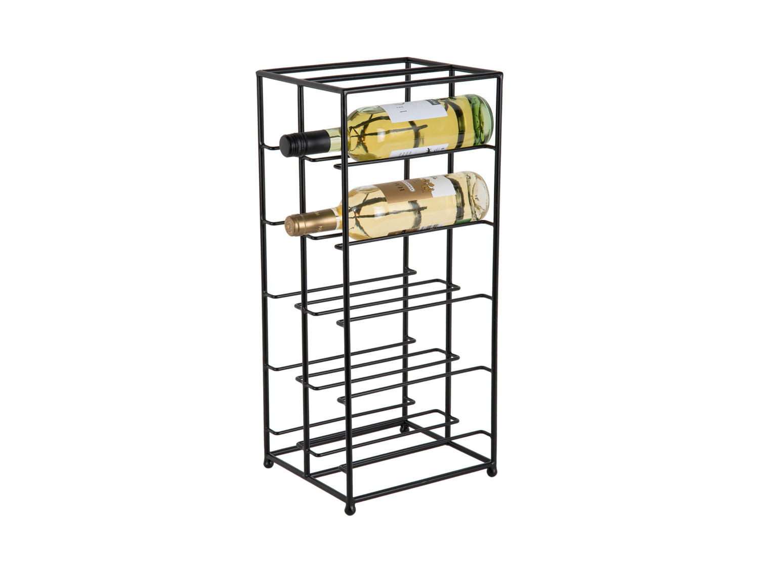 WEINREGAL Dual Floor 25/22/57 cm - Schwarz, Metall (22/57/25cm) - Present Time