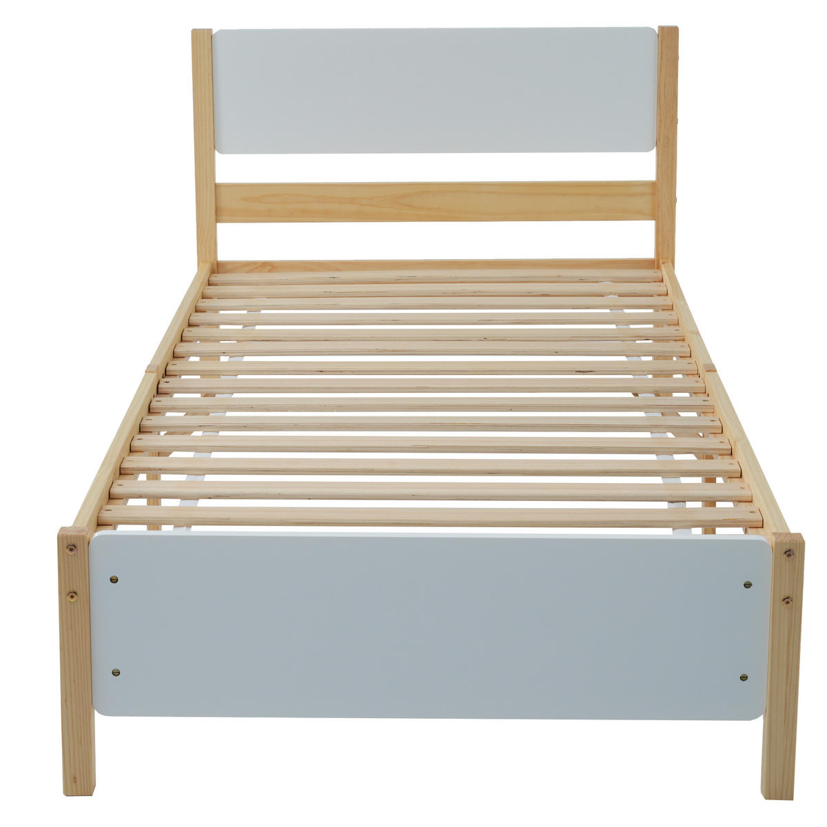 BETT 90x200 cm Holz weiß natur - Weiß, Holz (90/200cm) - LEBENLANG