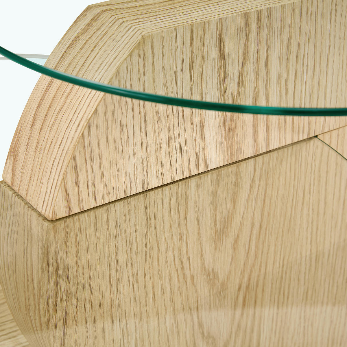 COUCHTISCH in Naturfarbe Wohnzimmertisch mit zwei Ebenen aus Sicherheitsglas für Wohnzimmer, B90/T70/H44 cm - Transparent/Naturfarben, Glas/Holzwerkstoff (90/90/44cm) - STILVORA