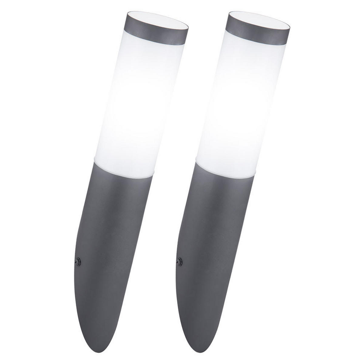AUSSEN-WANDLEUCHTE BOSTON Edelstahl Anthrazit 2er Set - Anthrazit, Metall (7.6/39/17cm) - Globo Lighting