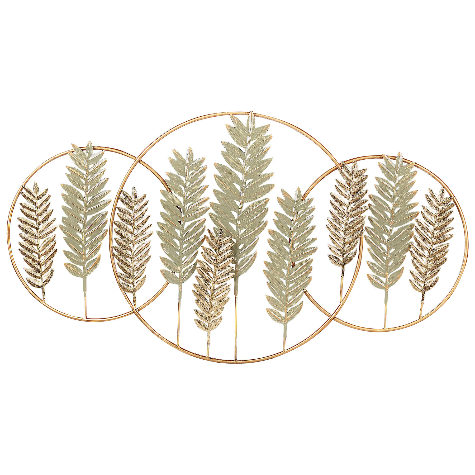 WANDDEKORATION Metall gold/grün Copernicium - Goldfarben, Metall (90/50/1cm) - Beliani