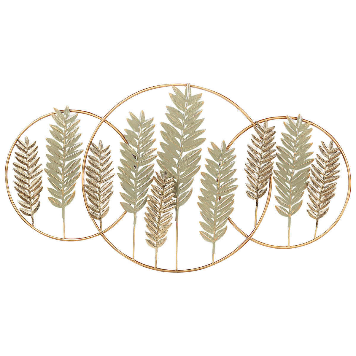 WANDDEKORATION Metall gold/grün Copernicium - Goldfarben, Metall (90/50/1cm) - Beliani