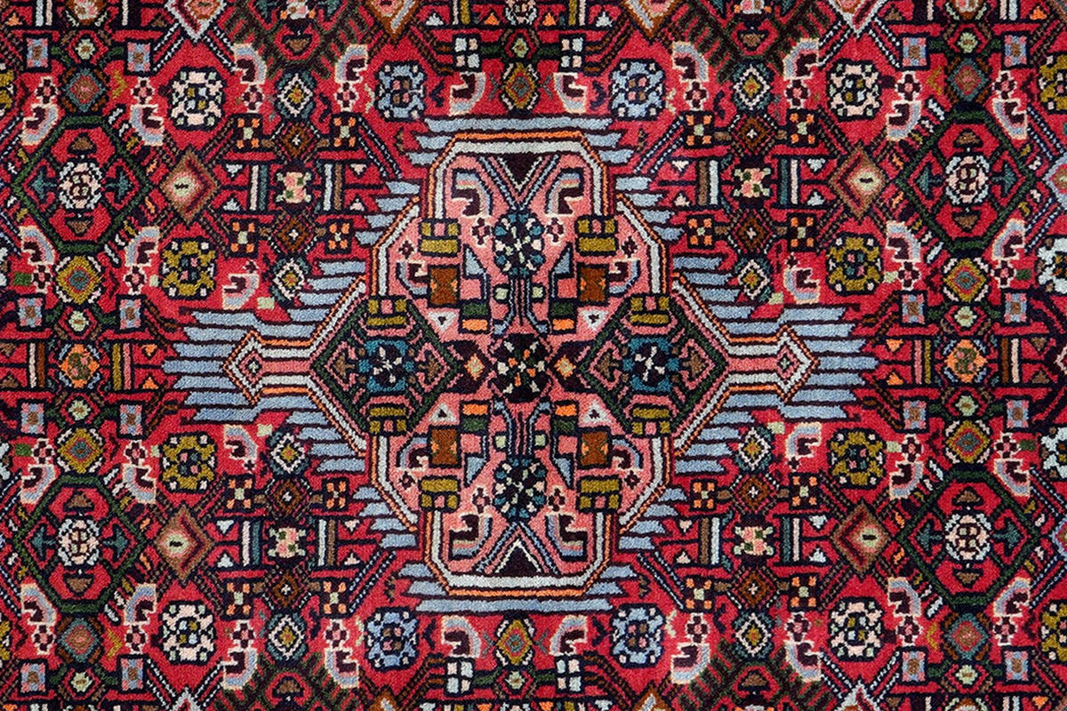 ORIENTTEPPICH handgeknüpft Assadabad Rot 200/127 cm Schurwolle - Rot, Textil (127/200cm) - Looma