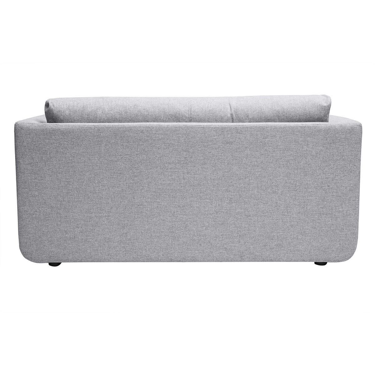 SCHLAFSOFA 2-Sitzer Hellgrauer Stoff LEON - Hellgrau, Textil (71/78/147cm) - Miliboo
