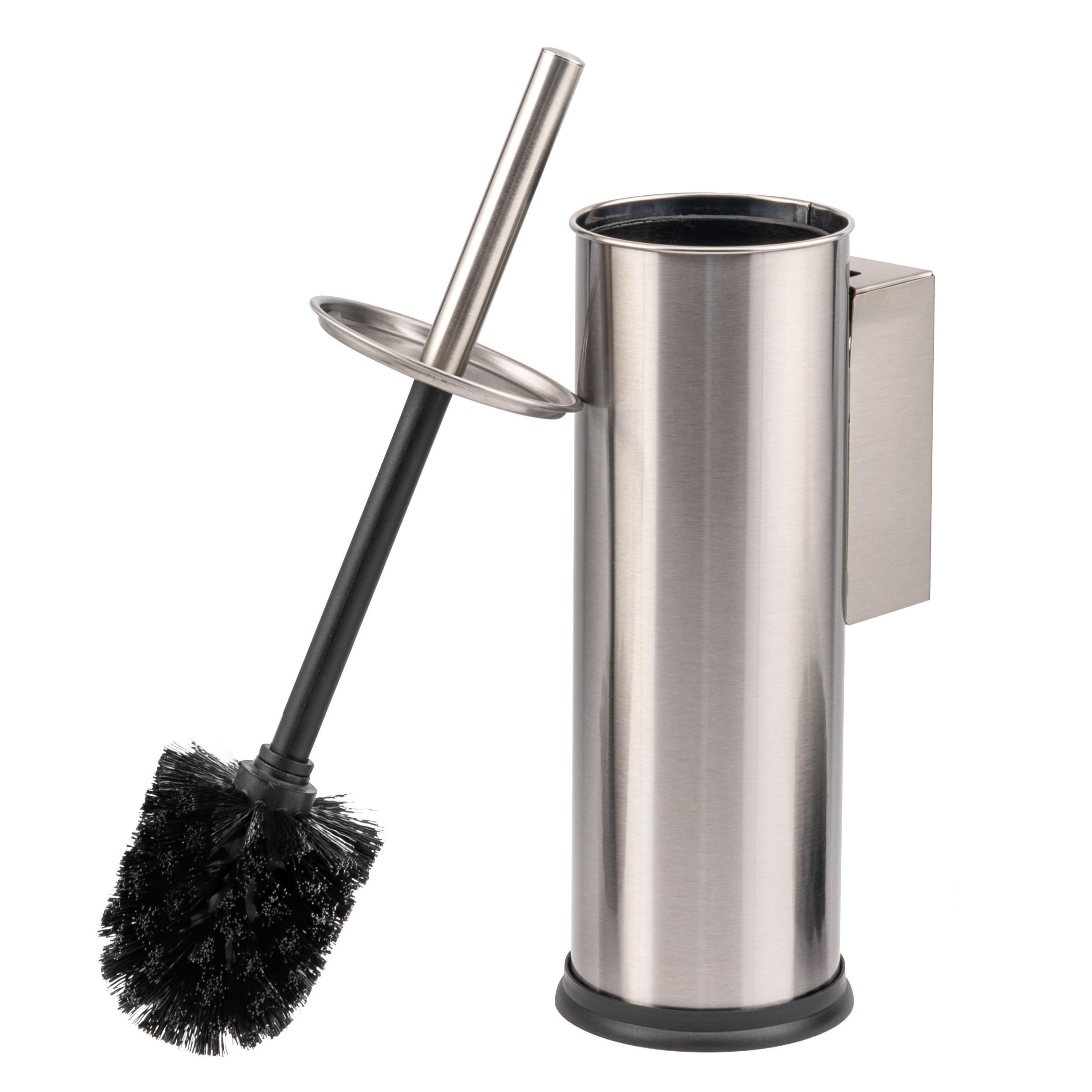 WC-GARNITUR inkl. Wandhalterung, Edelstahl - Edelstahlfarben, Metall (10/39/13.5cm) - bremermann