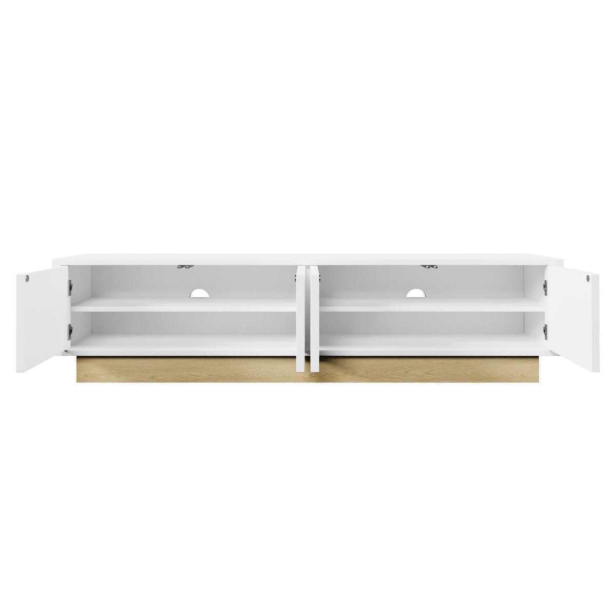 TV-LOWBOARD holzoptik & geschwungenes design - Weiß, Holzwerkstoff (175/41.5/40cm) - Urban Meuble