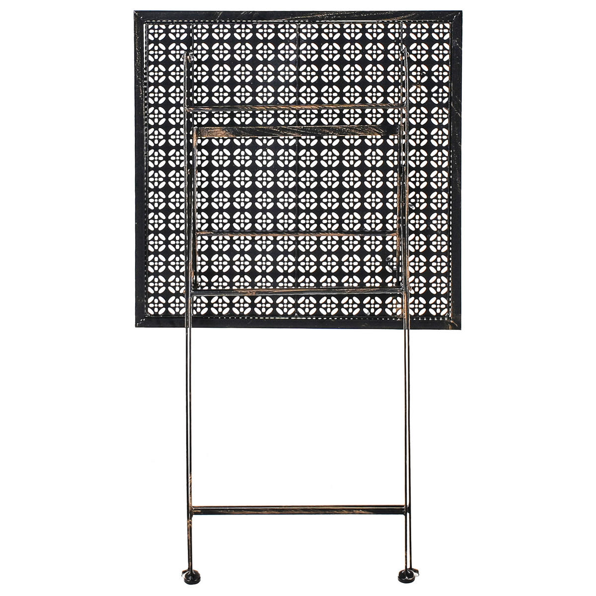 GARTEN-BARTISCH Schwarz/Gold Bormio - Goldfarben/Schwarz, Metall (60/60/90cm) - Beliani
