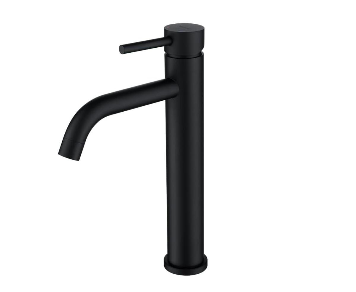 WASCHTISCHARMATUR, Standwaschtischarmatur, Hochbaumischer - Schwarz, Metall (10.5/30/5cm) - BELZ