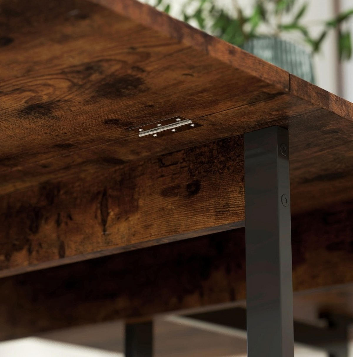 KLAPPTISCH 133,4/80/75 cm mit Ablagen und Rollen – platzsparend für 2–4 Personen - Braun, Holz (133.4/80/75cm) - BEAOK