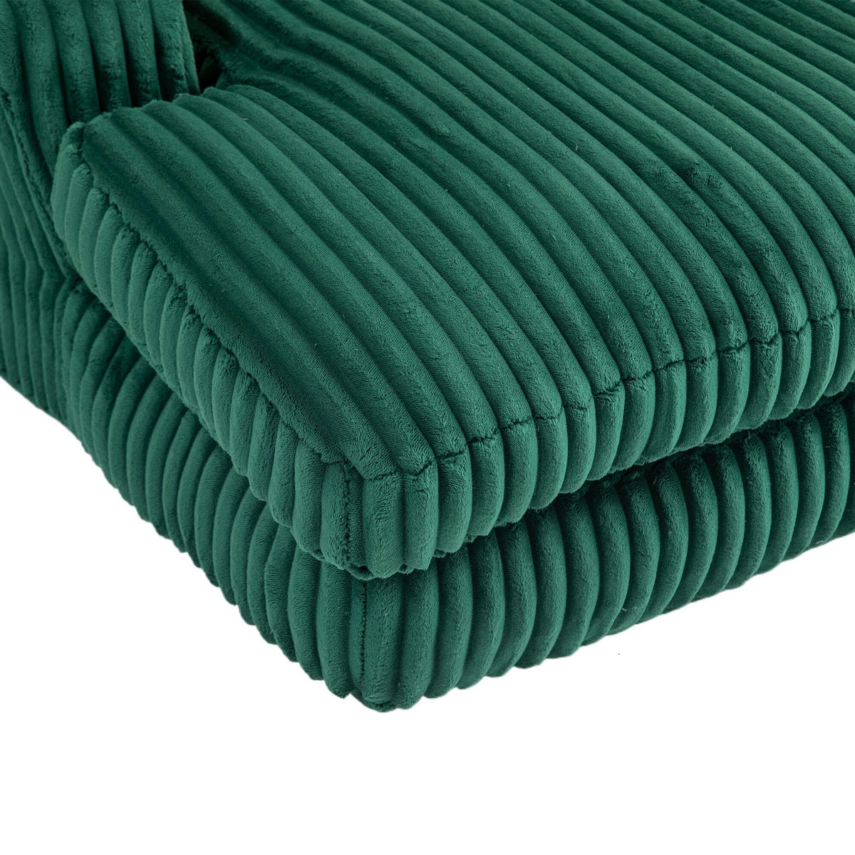 SCHLAFSOFA Relaxliege mit 3 Zierkissen,Lounge Sofa,Polstersofa,Cord,Grün - Grün, Textil (125/63/155cm) - LVHOM