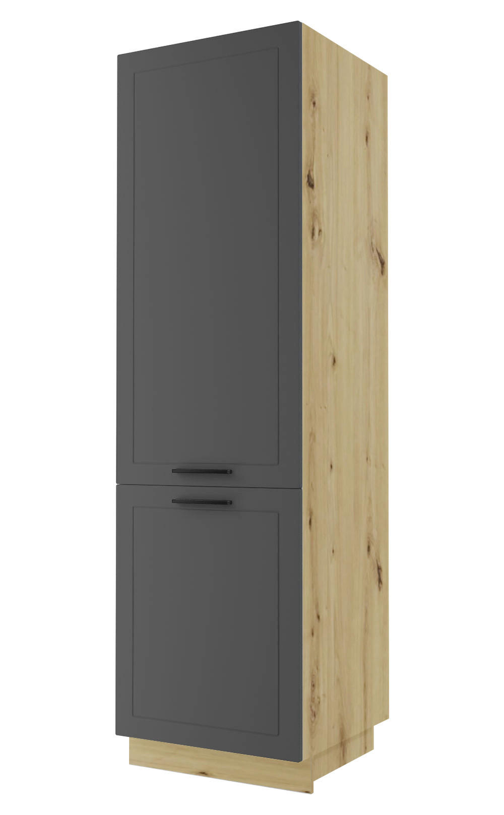 GESCHIRRSCHRANK Kvantum D14/DP/60/207 Graphit Matt / Eiche Artisan Matt 60 / 59 / 207cm - Graphitfarben/Eiche Artisan, Holz/Holzwerkstoff (60/207/59cm) - Feldmann-Wohnen