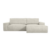 SCHLAFSOFA - 4 Personen - samt - beige Amelia - Creme, Textil (267/85/167cm) - Vente-Unique