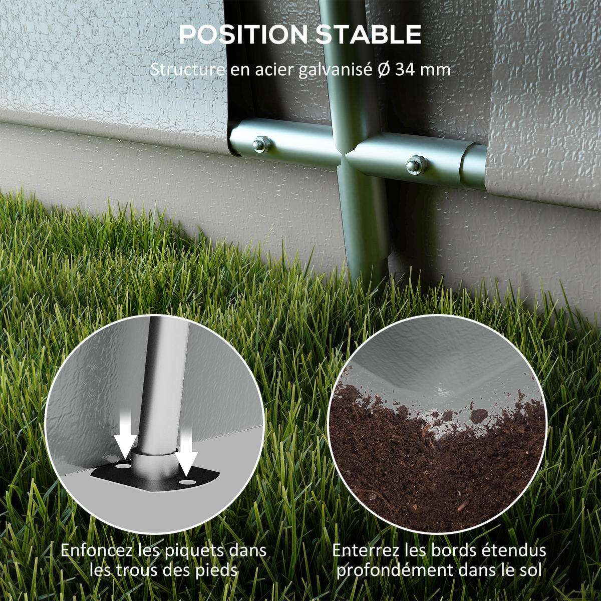CARPORT DE-12604 620/330/240 cm 150 g/m² wasserdicht mit Rolltür Grau - Hellgrau, Kunststoff (330/240/618cm) - ComfortXL