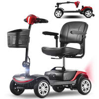 ELEKTROMOBIL faltbar Seniorenmobil,15-25 km,12Ah 4-Rad-Scooter,Rot - Rot, Metall (50/94.5/99cm) - LVHOM