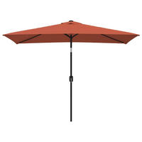 SONNENSCHIRM Mit Metall-Mast 300/200 Cm Terrakotta - Braun, Textil (300/200cm) - vidaXL