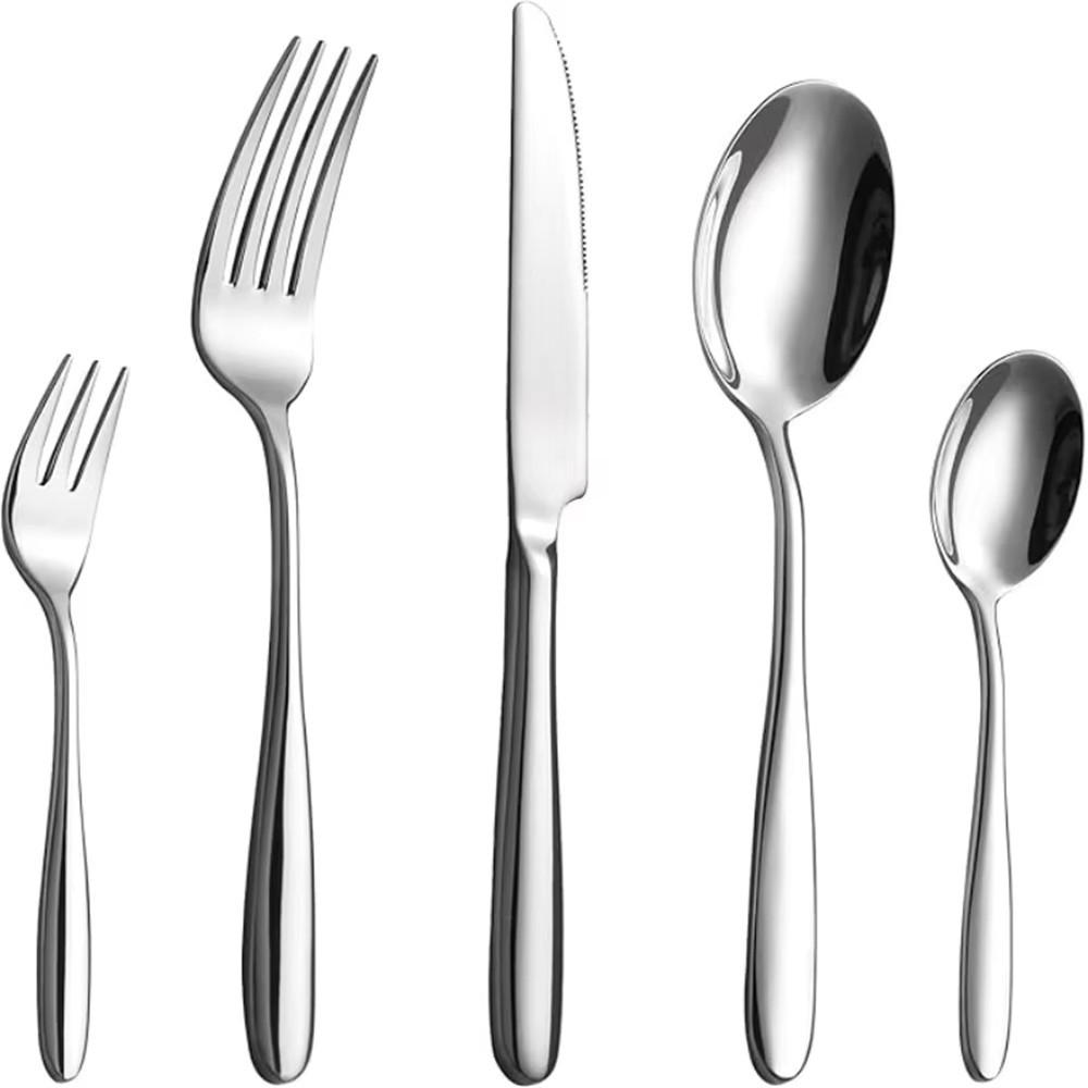 BESTECKSET 60-teilig Edelstahl für 12 Personen - Silberfarben, Metall (1.9/0.5/22cm) - Bextcok
