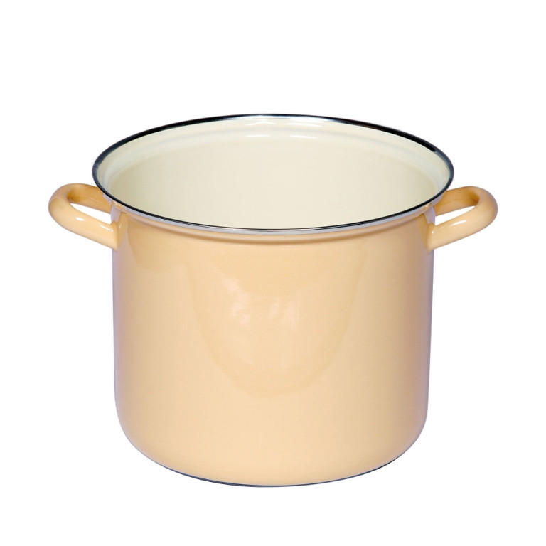 TOPF mit Chromrand Ø20cm 4L Pastell Goldgelb Emaille - Gelb, Metall (25/30/25cm) - Riess