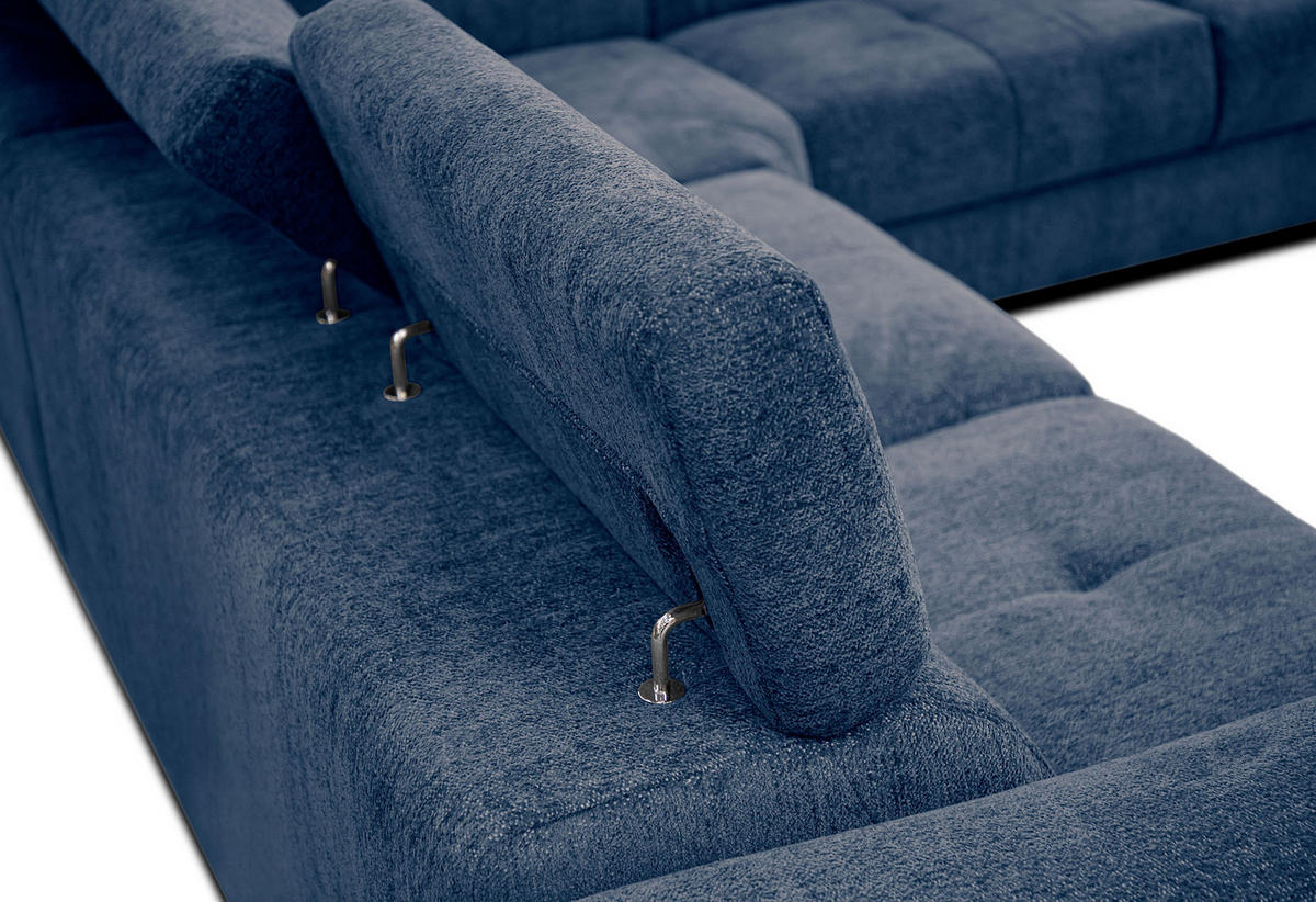 ECKSOFA CALVERA 5-Sitzer, dunkelblau - Dunkelblau, Holzwerkstoff/Textil (298/239cm) - Courtois Laville
