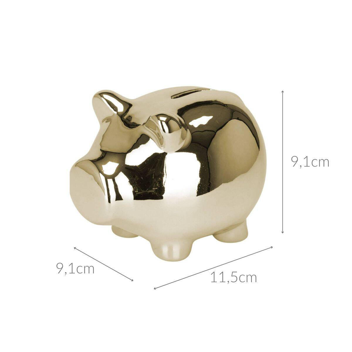 SPARSCHWEIN Keramik 11/9 cm - Goldfarben, Kunststoff (9.1/9.1/11.5cm) - Home Styling Collection
