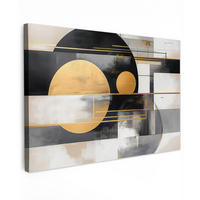 LEINWANDBILD Abstrakt - Gold - Silber - Formen - Ästhetisch - Modern Wohnzimmer Groß 120x80 cm - Goldfarben, Textil (120/80cm) - MuchoWow