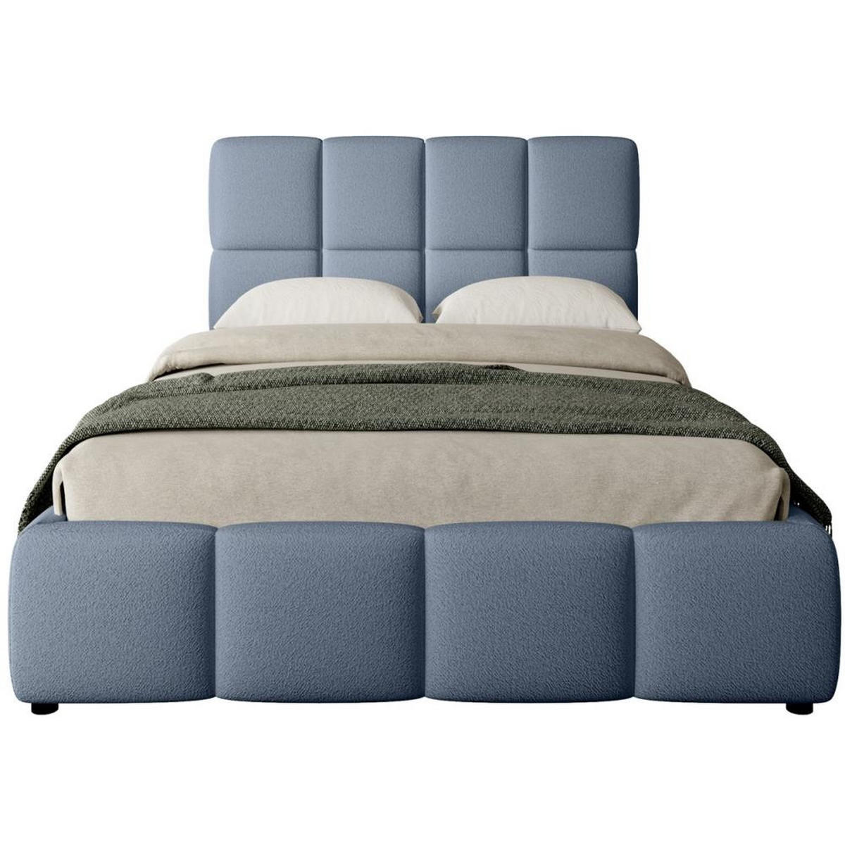 POLSTERBETT Nostro mit Bettkasten 160x200 cm hellblau - Schwarz/Hellblau, Textil (160/200cm) - Beautysofa