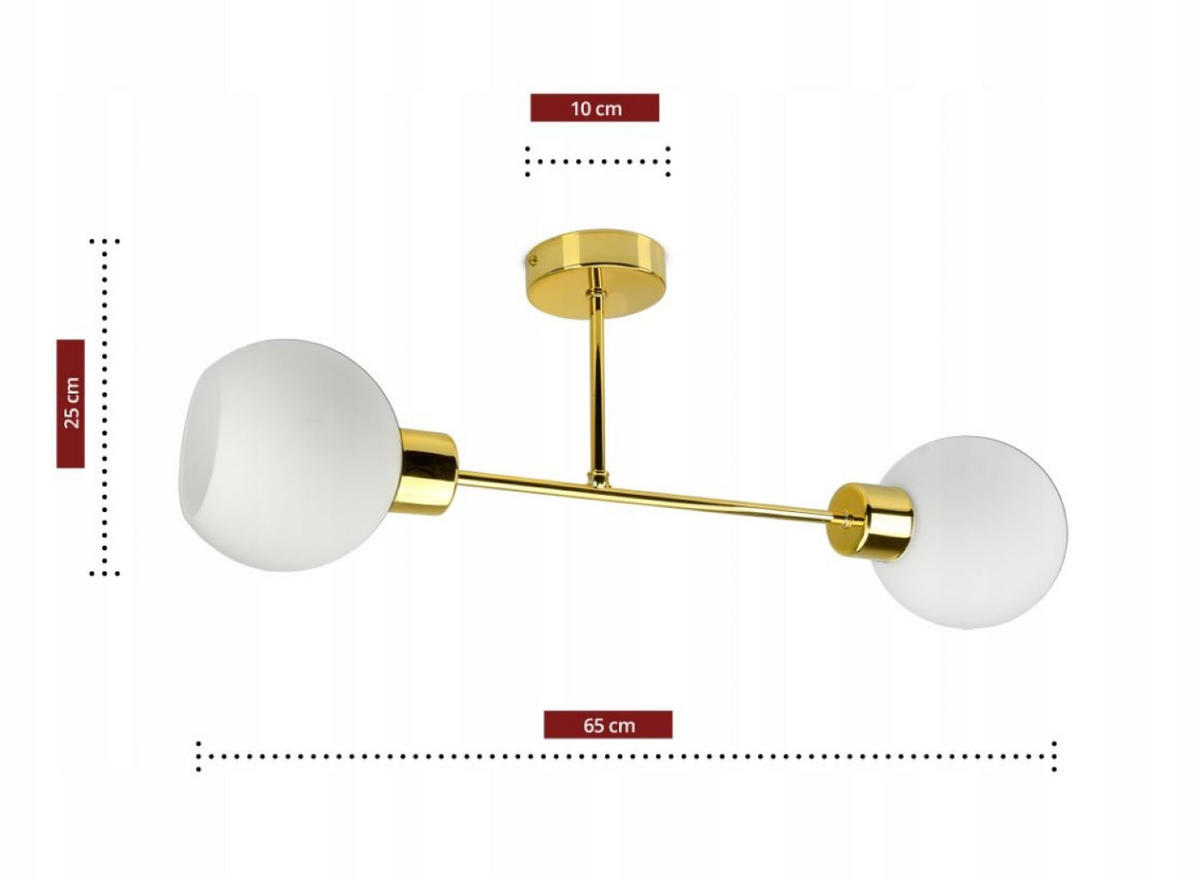 PENDELLEUCHTE GOLDGLAS - Goldfarben/Weiß, Glas/Metall (14/65/25cm) - kiki design