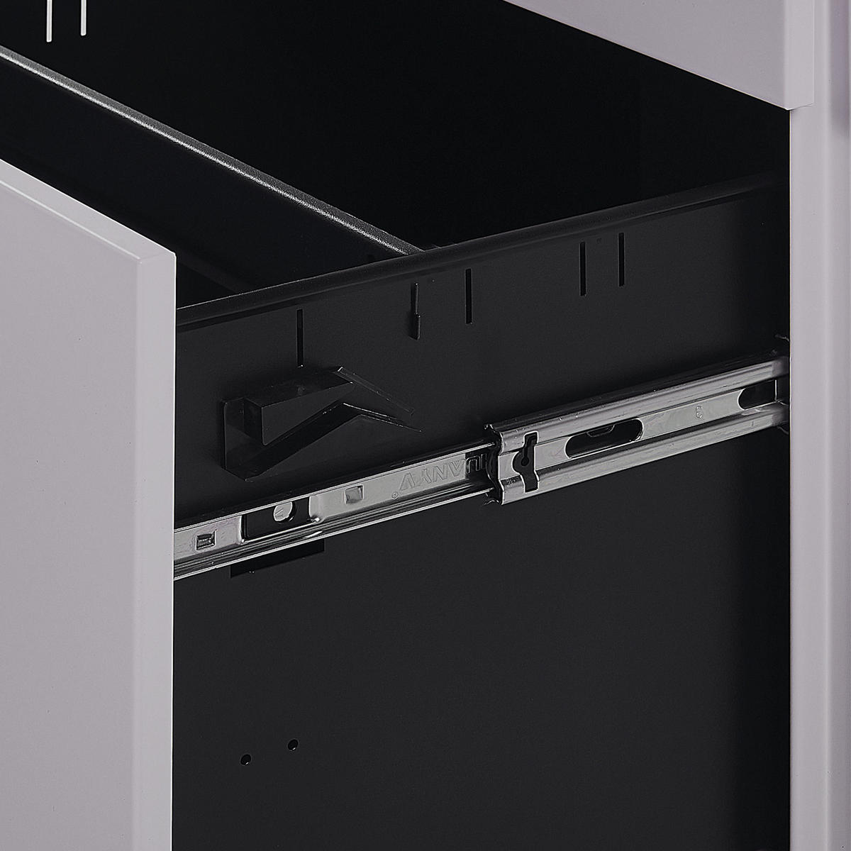 AKTENSCHRANK Metall grau 3 Schubladen mit Rollen Cami - Grau, Metall (39/60/50cm) - Beliani