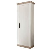 GARDEROBENSCHRANK Pinie weiß, Oslo Pinie Landhaus, Garderobe oder großer Schuhschrank, 73 x 201 cm - Anthrazit/Braun, Holzwerkstoff/Metall (73/201/38cm) - Furn.Design