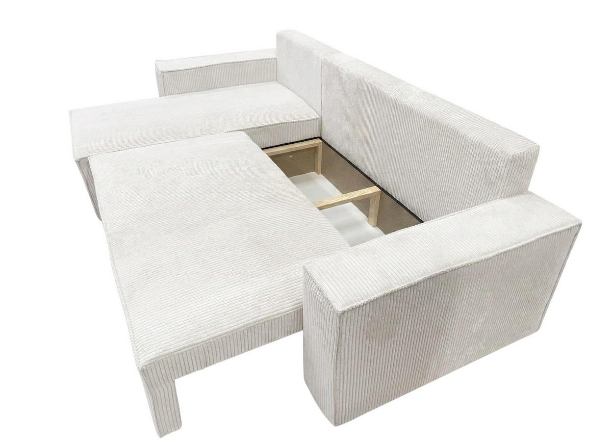 BIG-SOFA Monte Beige Rechts - Beige, Textil (244/85/200cm) - B&B Home