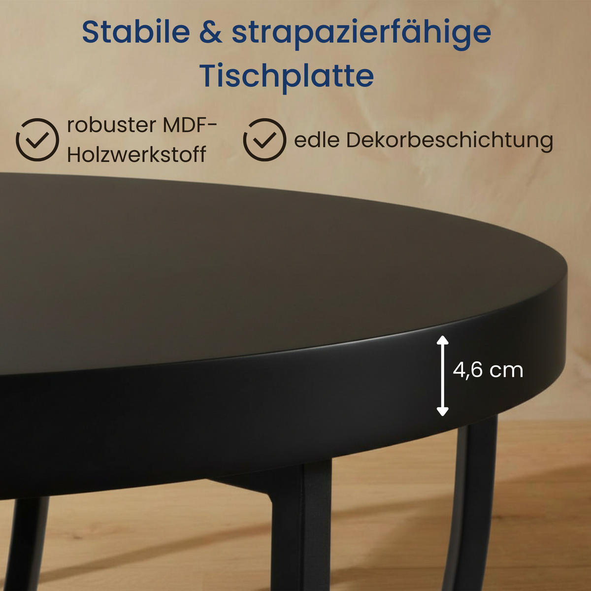 COUCHTISCH 80 cm Breite in Schwarz - Schwarz, Holzwerkstoff (80/80/45.5cm) - Home Collective