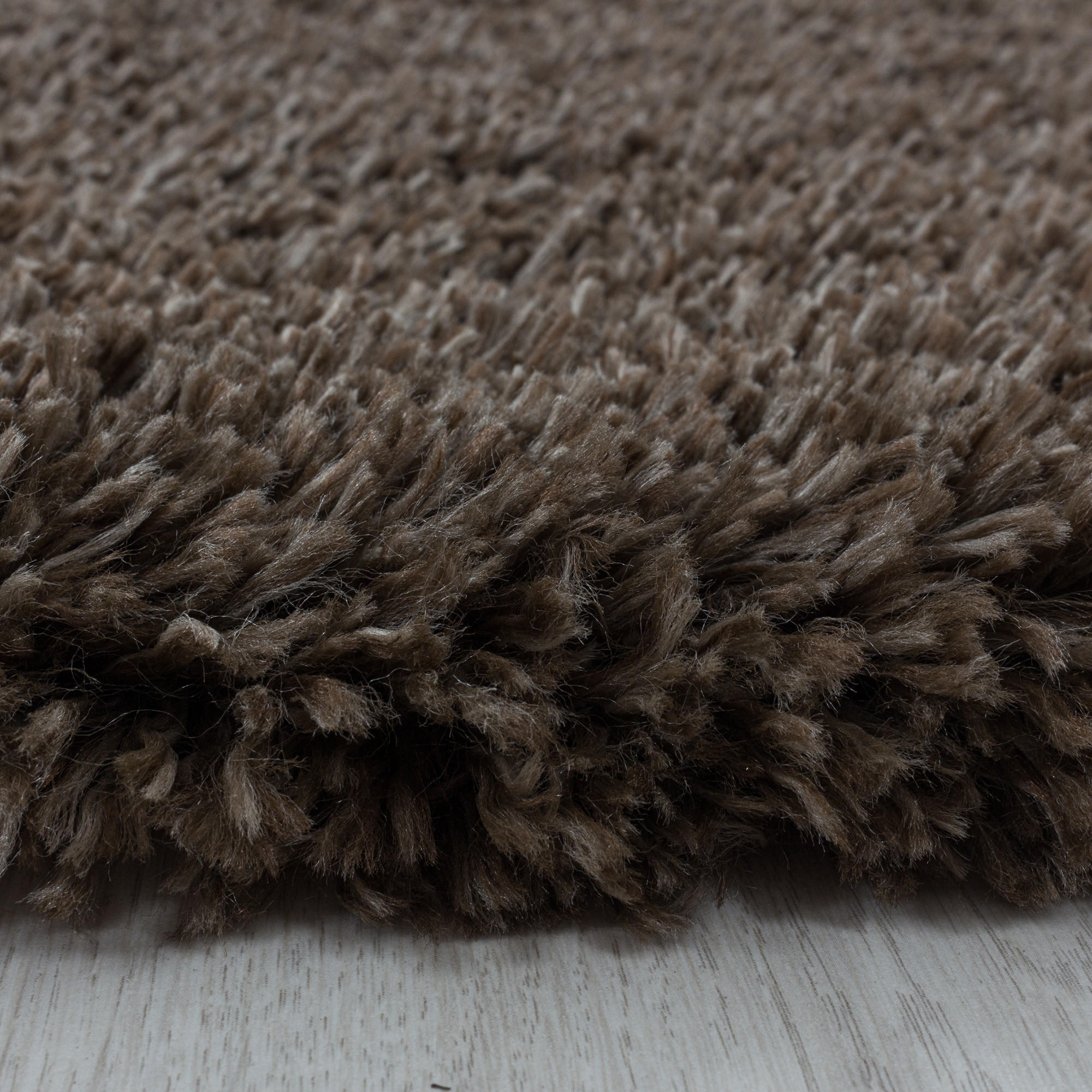 TEPPICH Hochflor Shaggy Uni Style Polypropylen Wohnzimmer Braun Rund 200x200 - Braun, Textil (200/200cm) - KADIMA DESIGN